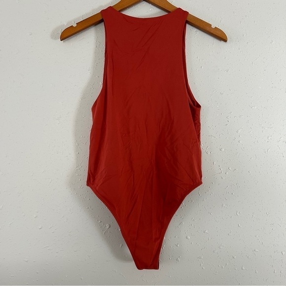 🦋 Glo Fashion London Burnt Orange High Neck Bodysuit Francesca’s Medium - Picture 4 of 8